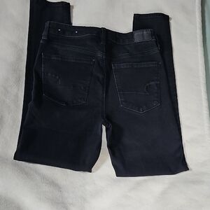 American Eagle Outfitters Black Skinny Jeans - Dark Wash Back Pocket Detail